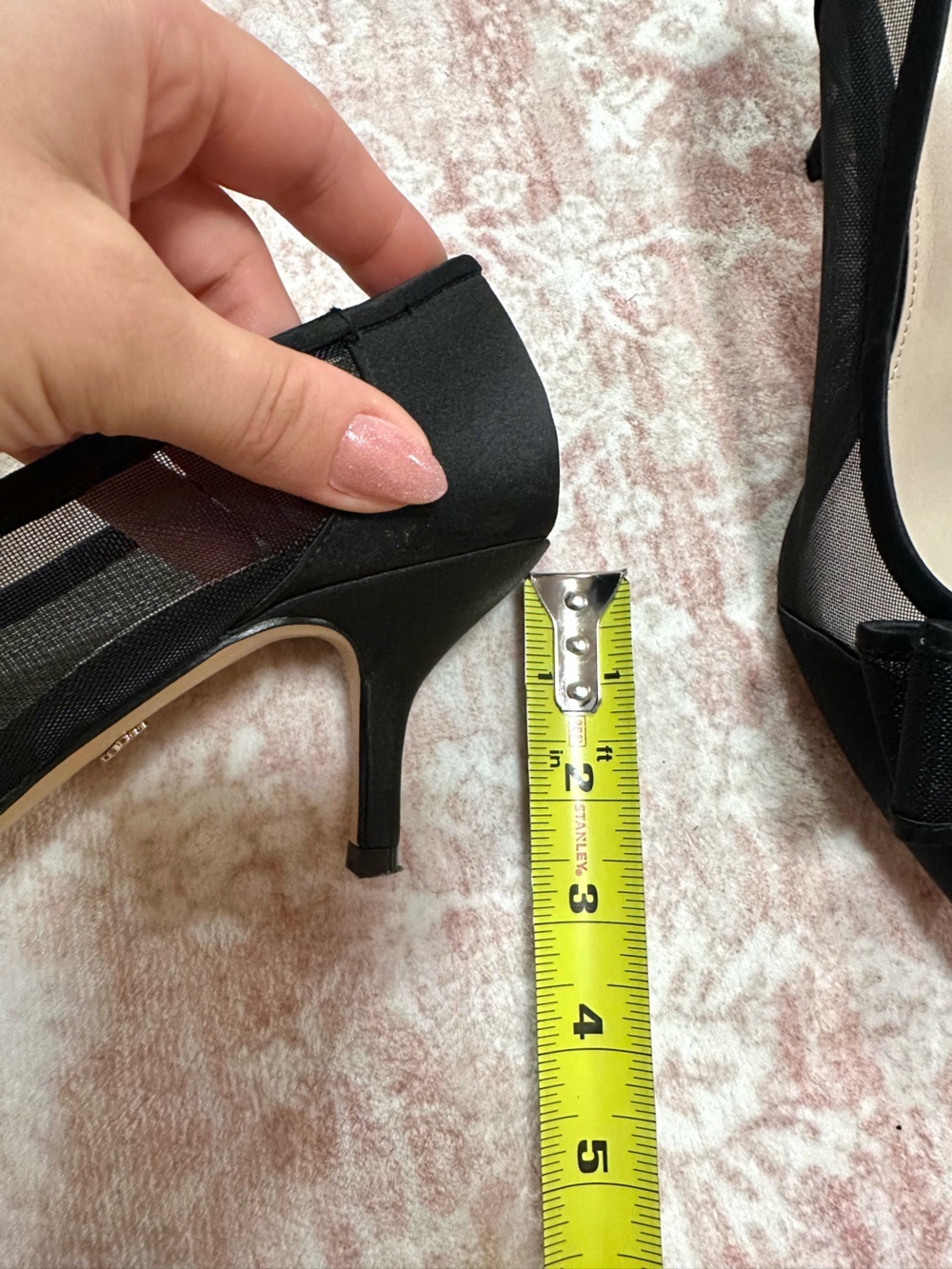 Nina 🖤 Satin & Sheer Bow Pointed Heels - Picture 9 of 10